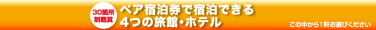ペア宿泊券で宿泊できる５つの旅館・ホテル